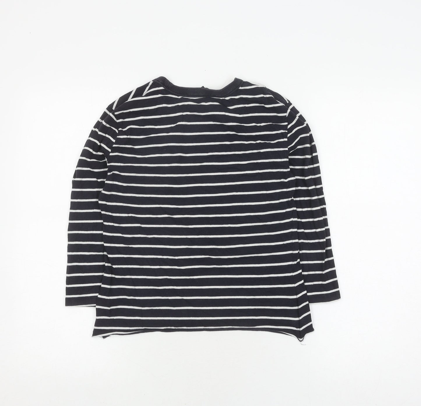 French Connection Women's Black Striped Pullover Jumper Size 12