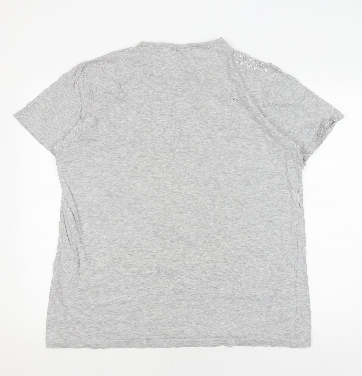 Hugo Boss Men's Grey 2XL T-Shirt, Logo, Crew Neck, Casual