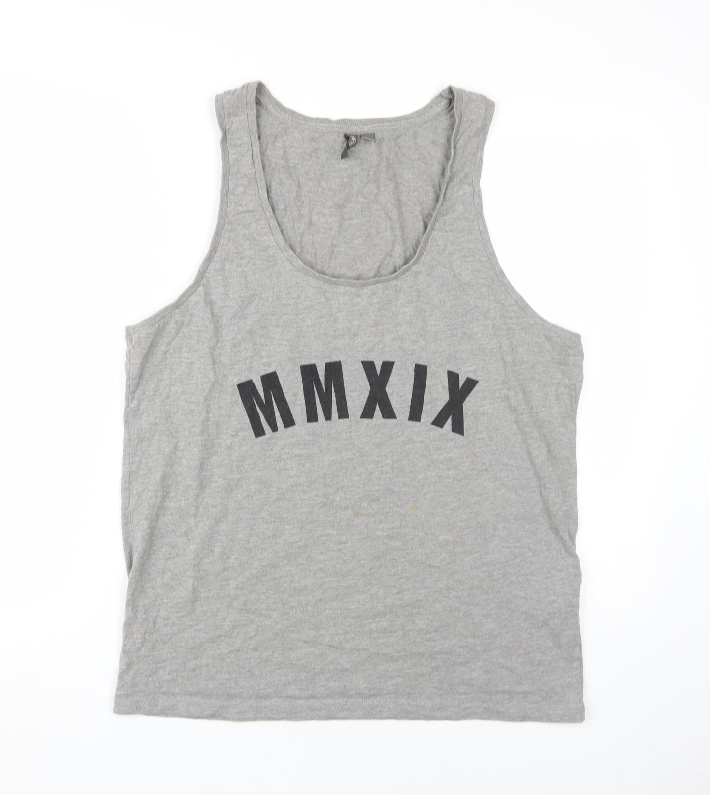 ASOS Men's Grey Sleeveless T-Shirt, Size L, Graphic Print