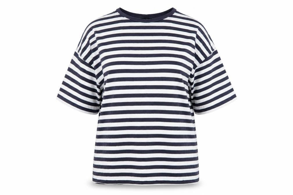 Autograph Women's Blue Striped T-Shirt Size 10