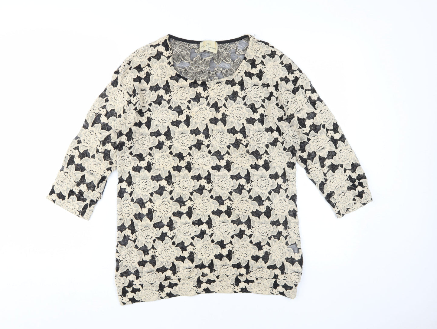 Next Women's Black Floral Lace Top Size 10