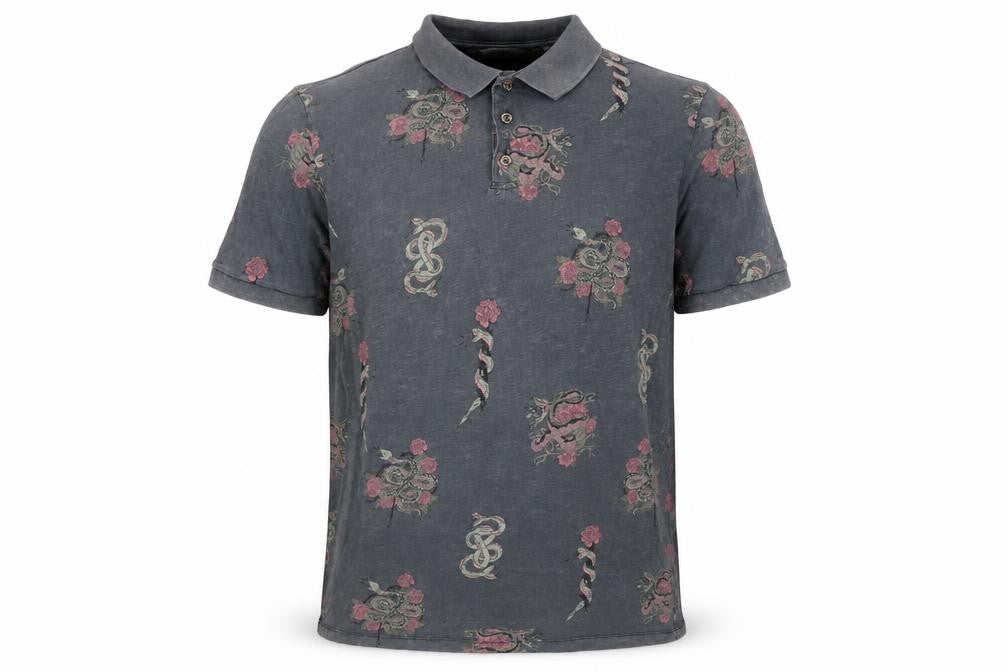 Next L Men's Dark Graphic Cotton Polo