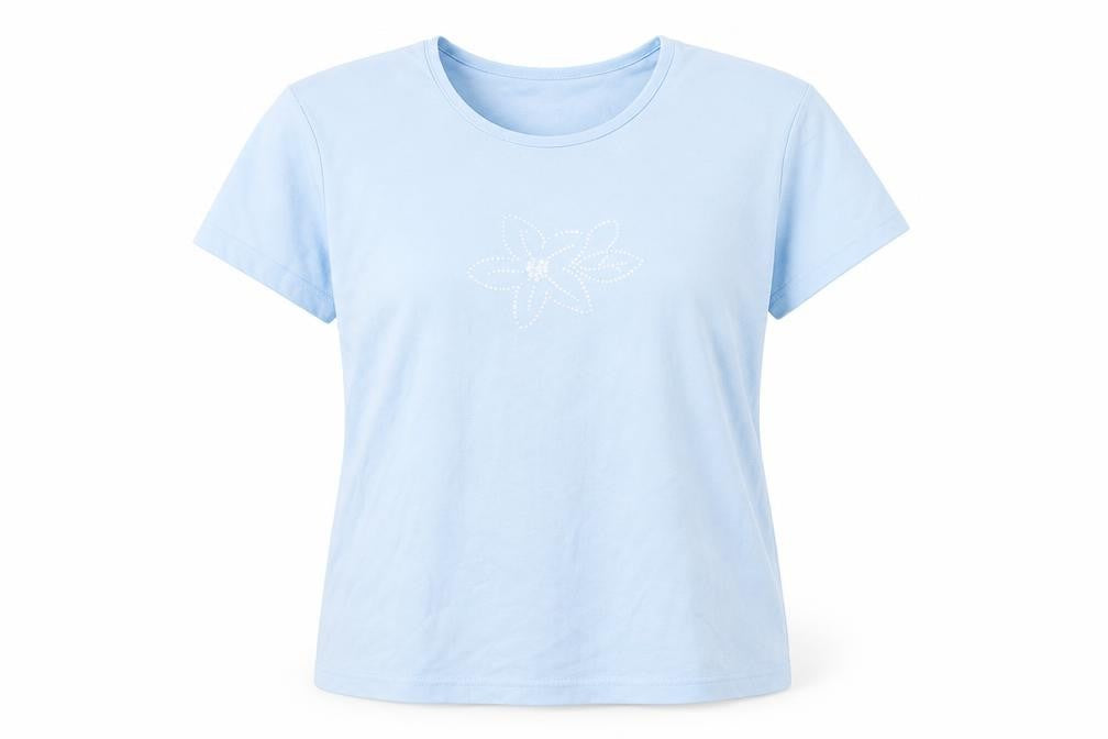 TIGI Women's Blue Basic T-Shirt, Size M, Casual Wear
