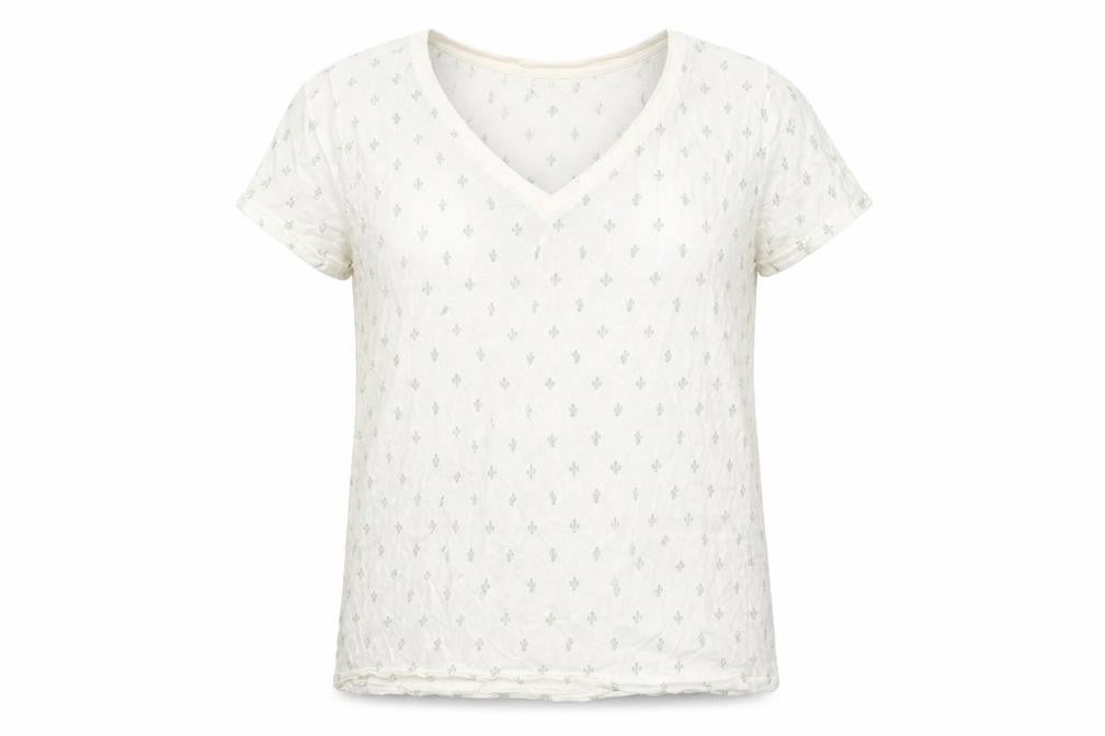 Gap Women's Ivory V-Neck T-Shirt - Size S