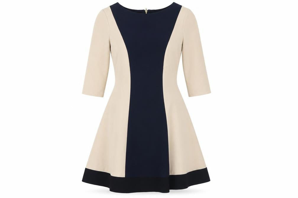 Topshop Women's Beige Black A-Line Dress Size 10