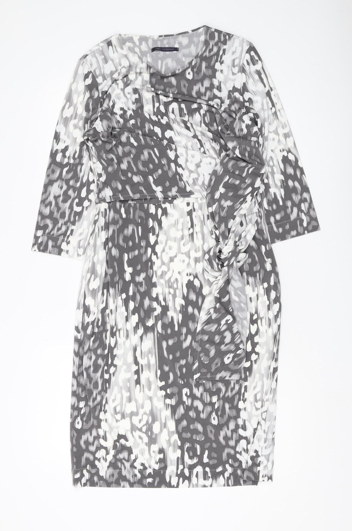 Marks and Spencer Women's Grey Animal Print Sheath Dress