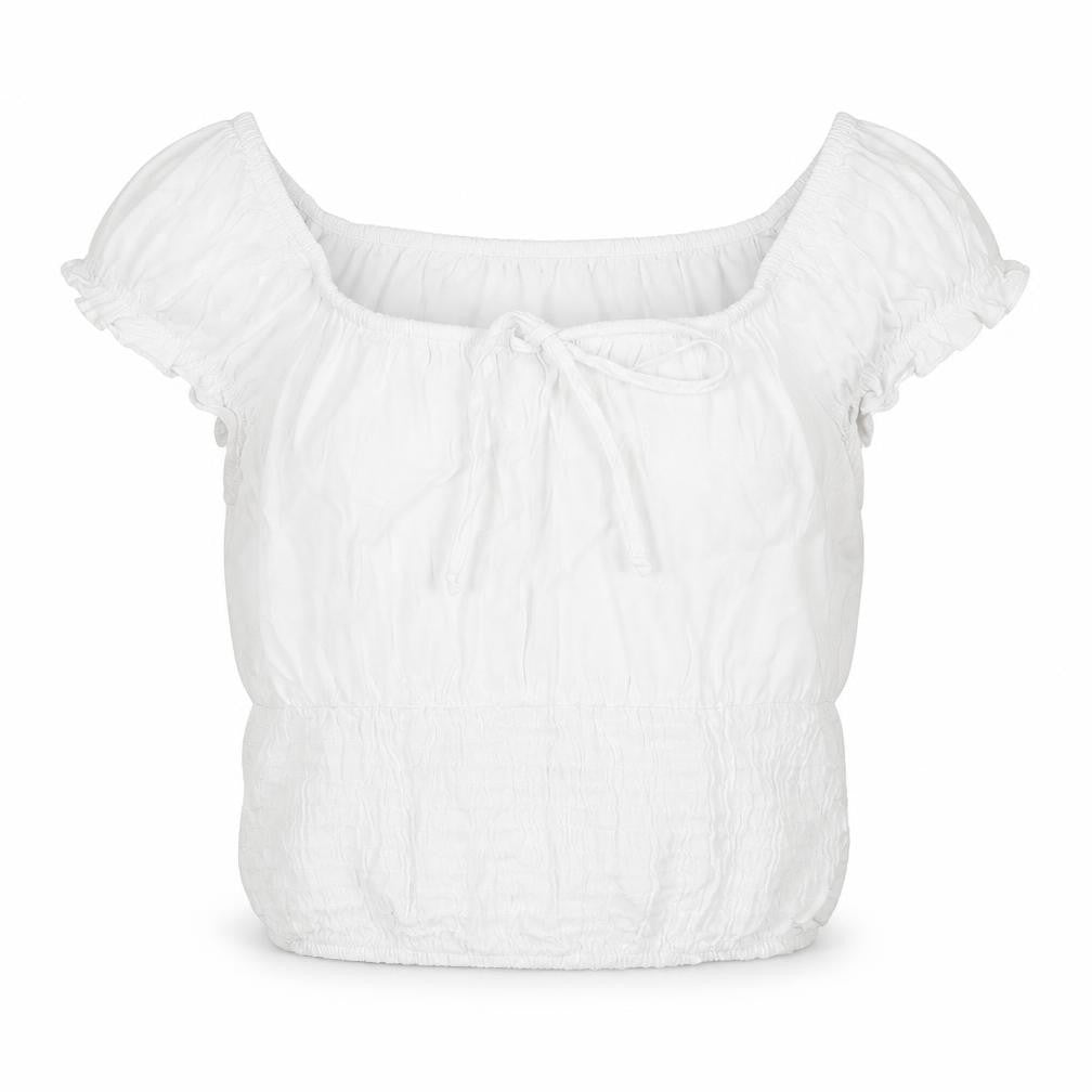 Pull&Bear Women's White Peasant Blouse Size S