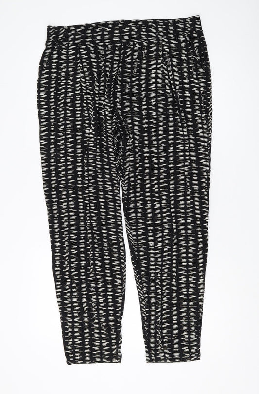 Marks and Spencer Women's Black Geometric Trousers