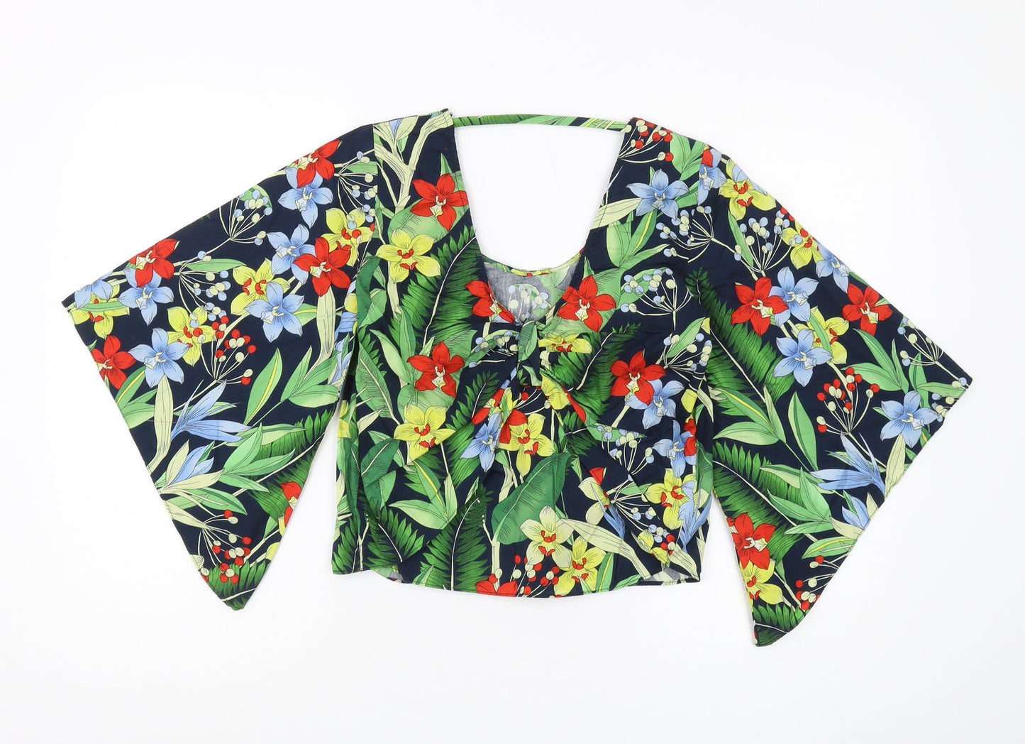 Zara Women's Multicoloured Kimono Blouse - Size 8