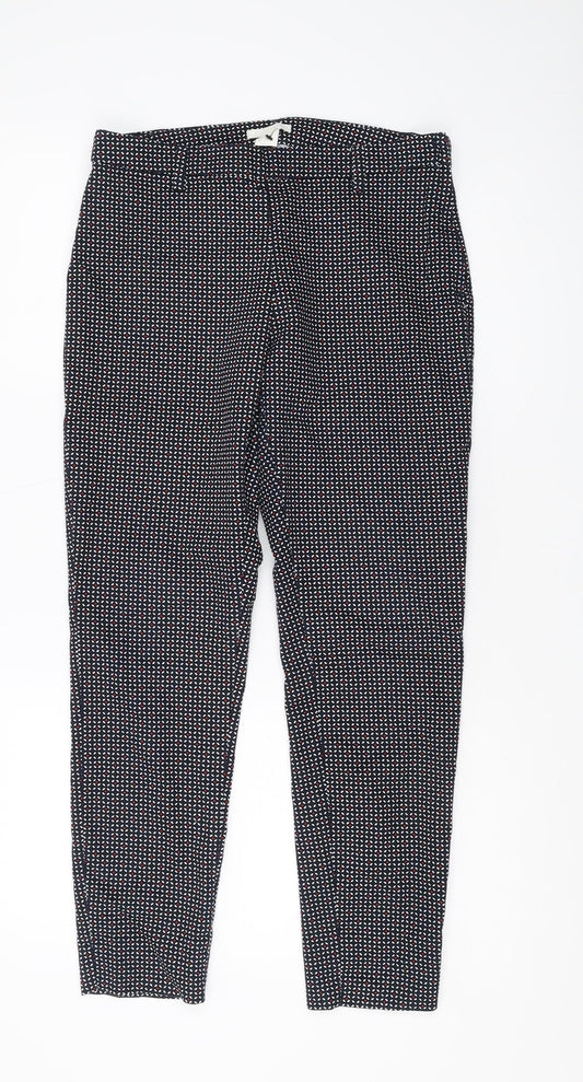 H&M Women's Multicoloured Geometric Cropped Trousers Size 10