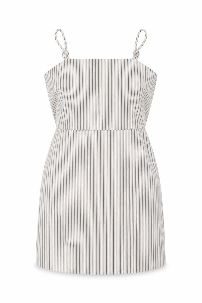 Pull&Bear Women's Grey Striped Shift Dress L