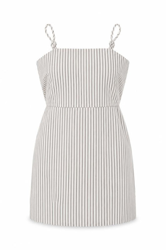 Pull&Bear Women's Grey Striped Shift Dress L