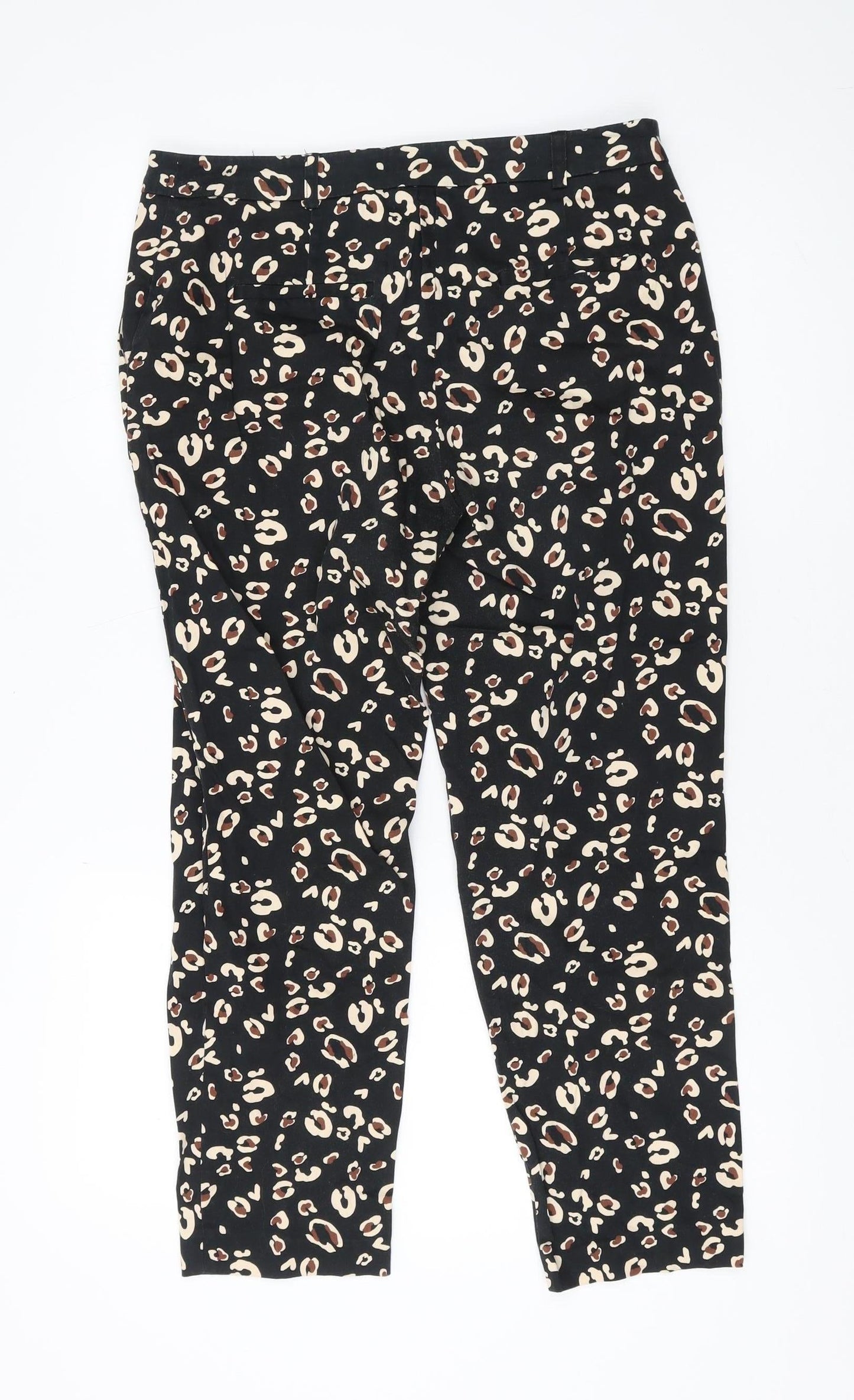 Dorothy Perkins Women's Black Animal Print Trousers, Size 12