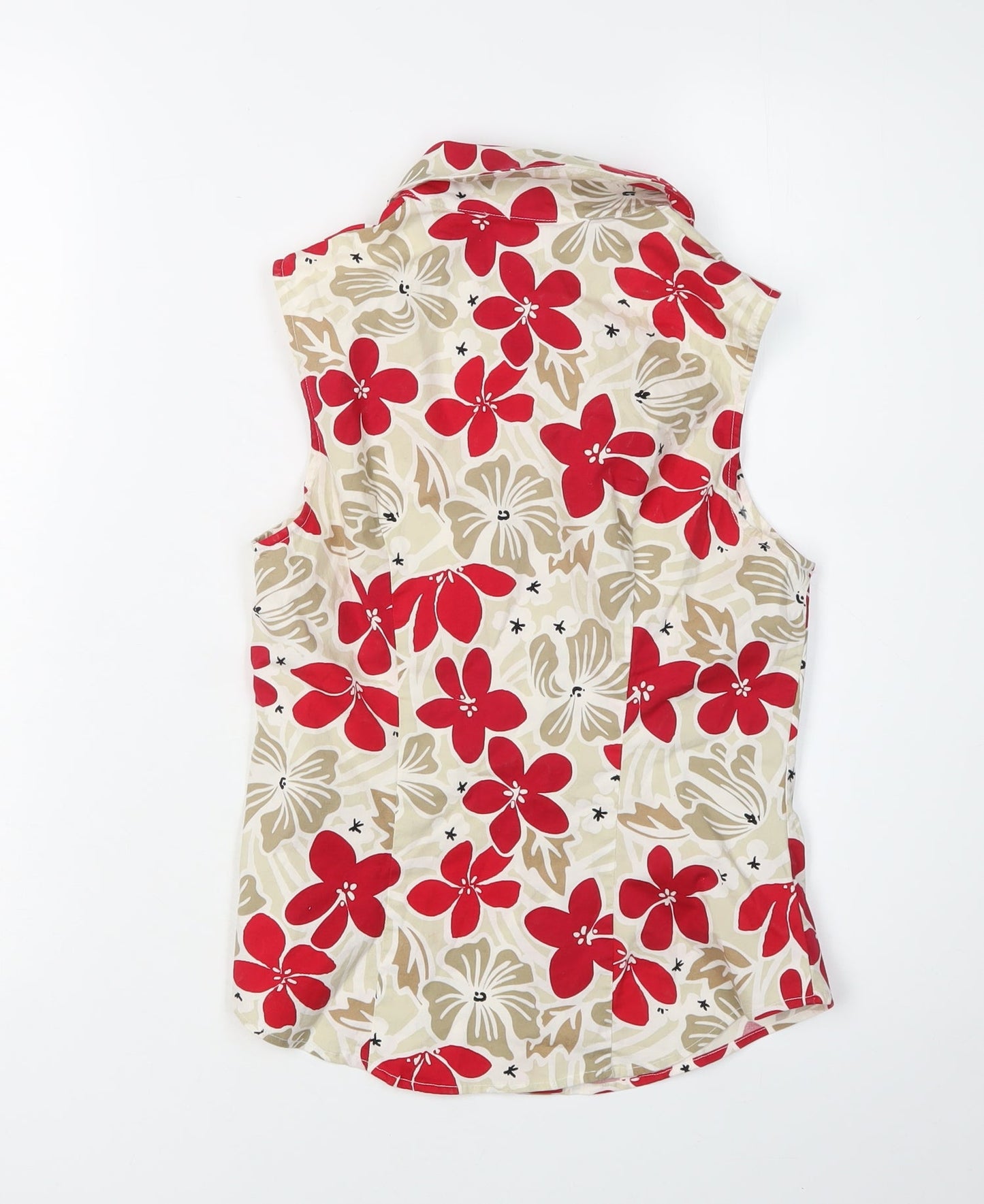 O'STIN Women's Beige Floral Blouse XS, Sleeveless, Casual