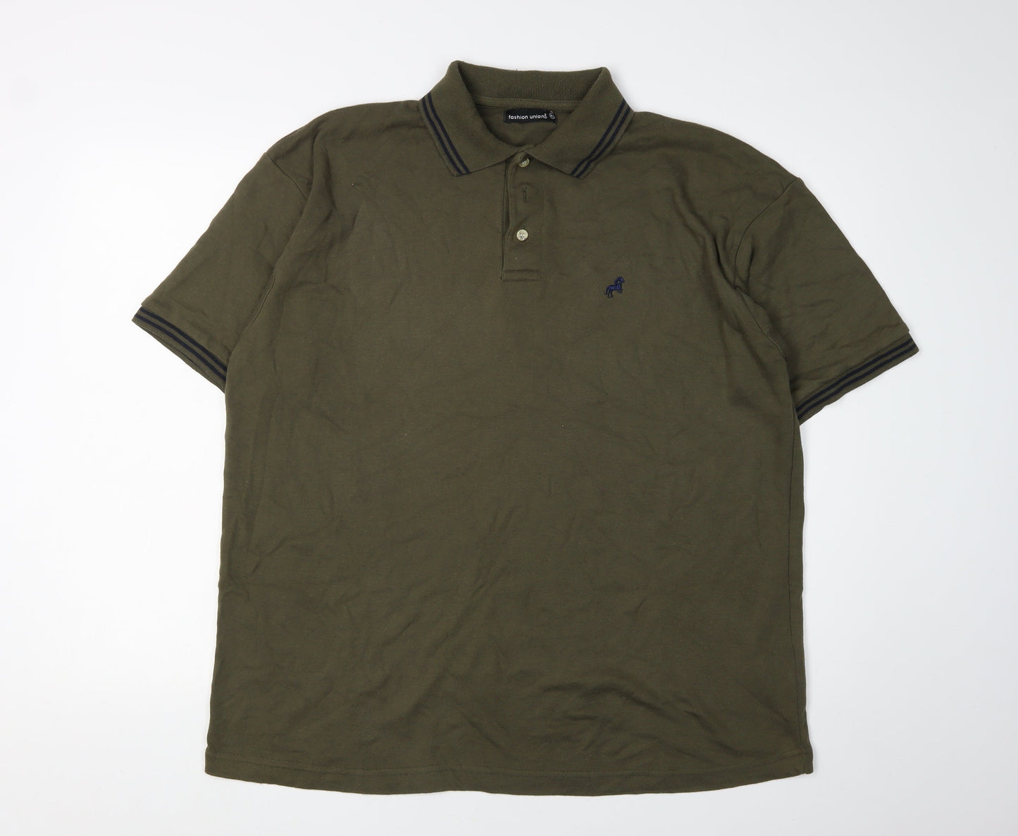 Fashion Union Men's Green Polo XL