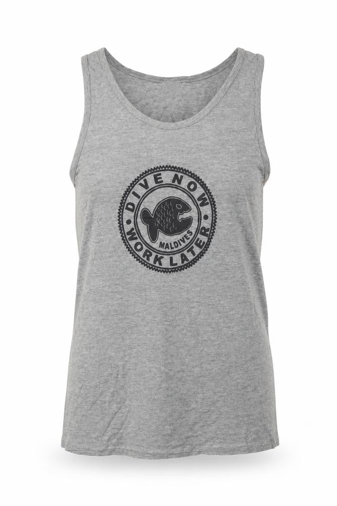 Misraab Grey Cotton Blend Sleeveless Tank Top L