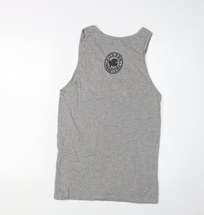 Misraab Womens Grey Cotton Blend Sleeveless Tank Top L