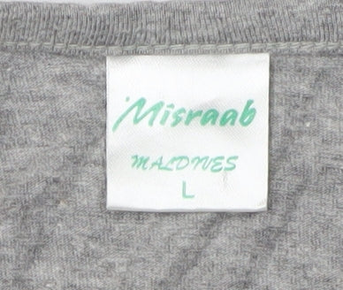 Misraab Womens Grey Cotton Blend Sleeveless Tank Top L