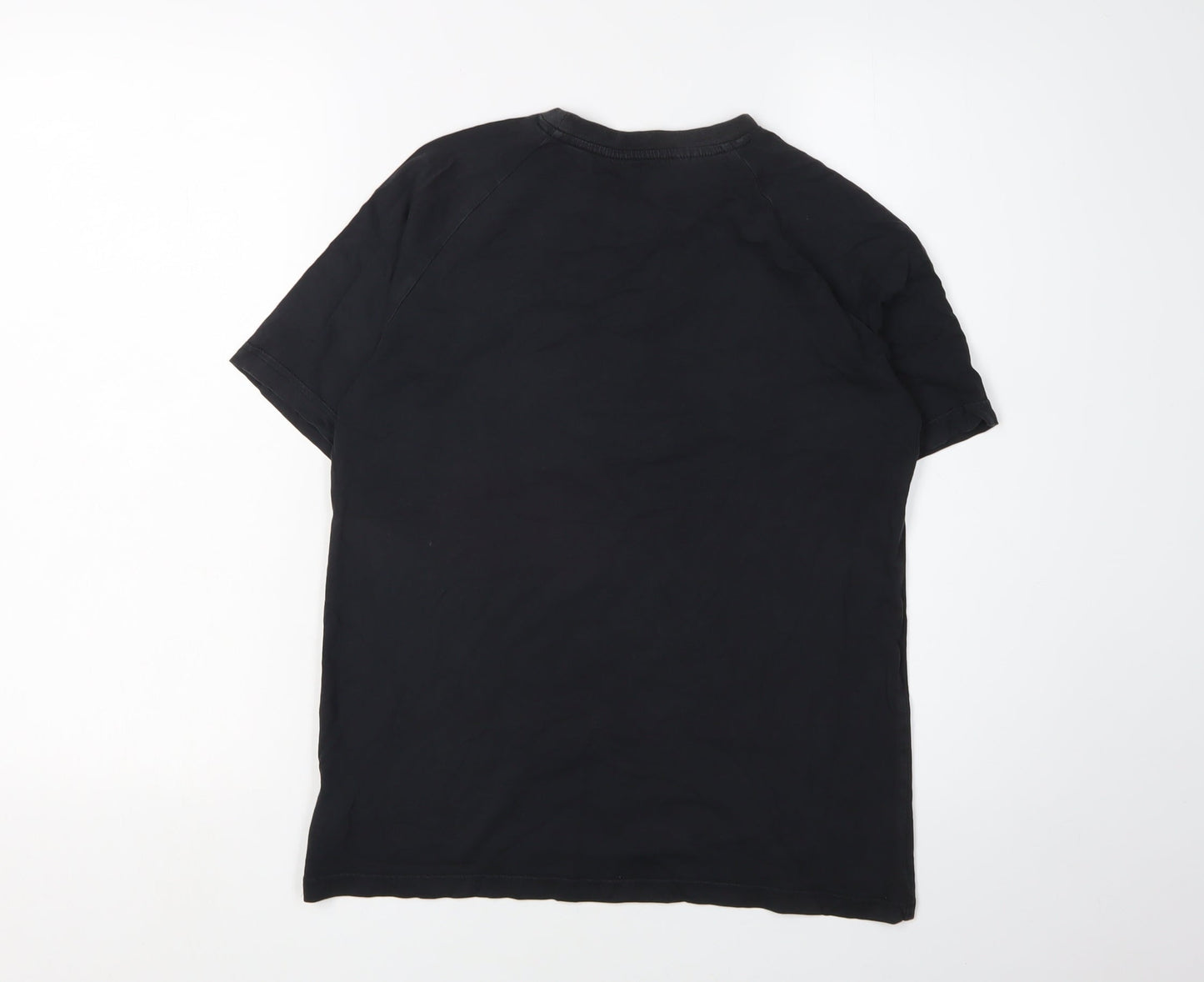 Adidas Boys Black Graphic T-Shirt 12-13 Years Regular Fit