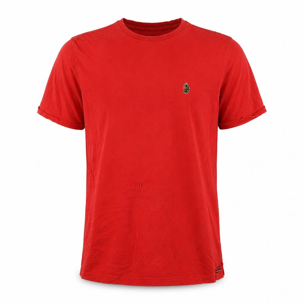 Luke Men's Red Large Cotton T-Shirt with Logo