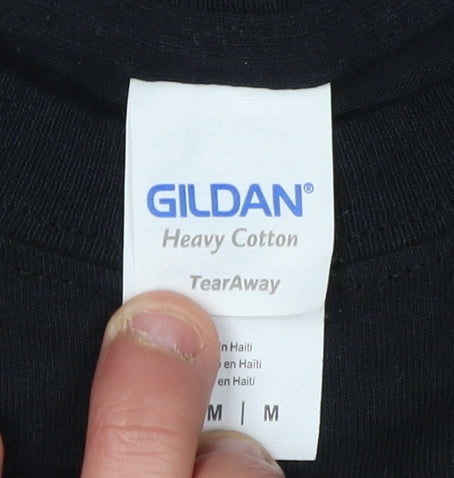 Gildan Men's Black Graphic Print T-Shirt M