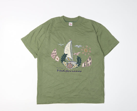 HRicci Green Women's Medium Nautical T-Shirt