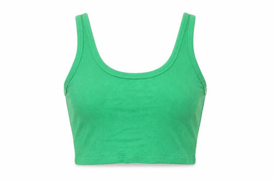 Brave Soul Women's Green Cropped Tank Top