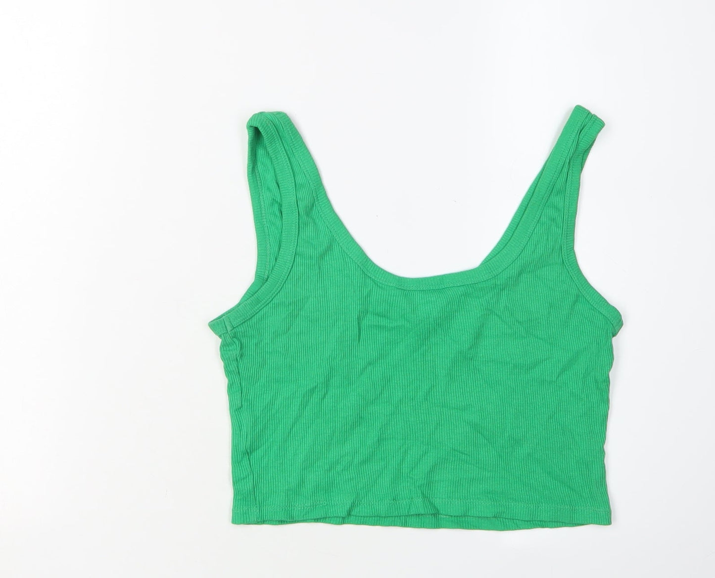Brave Soul Women's Green Cropped Tank Top