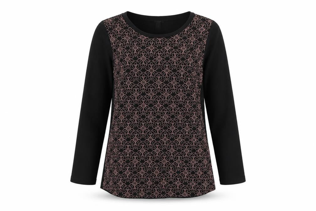 J.Crew Women's Black Floral Embroidered Blouse M