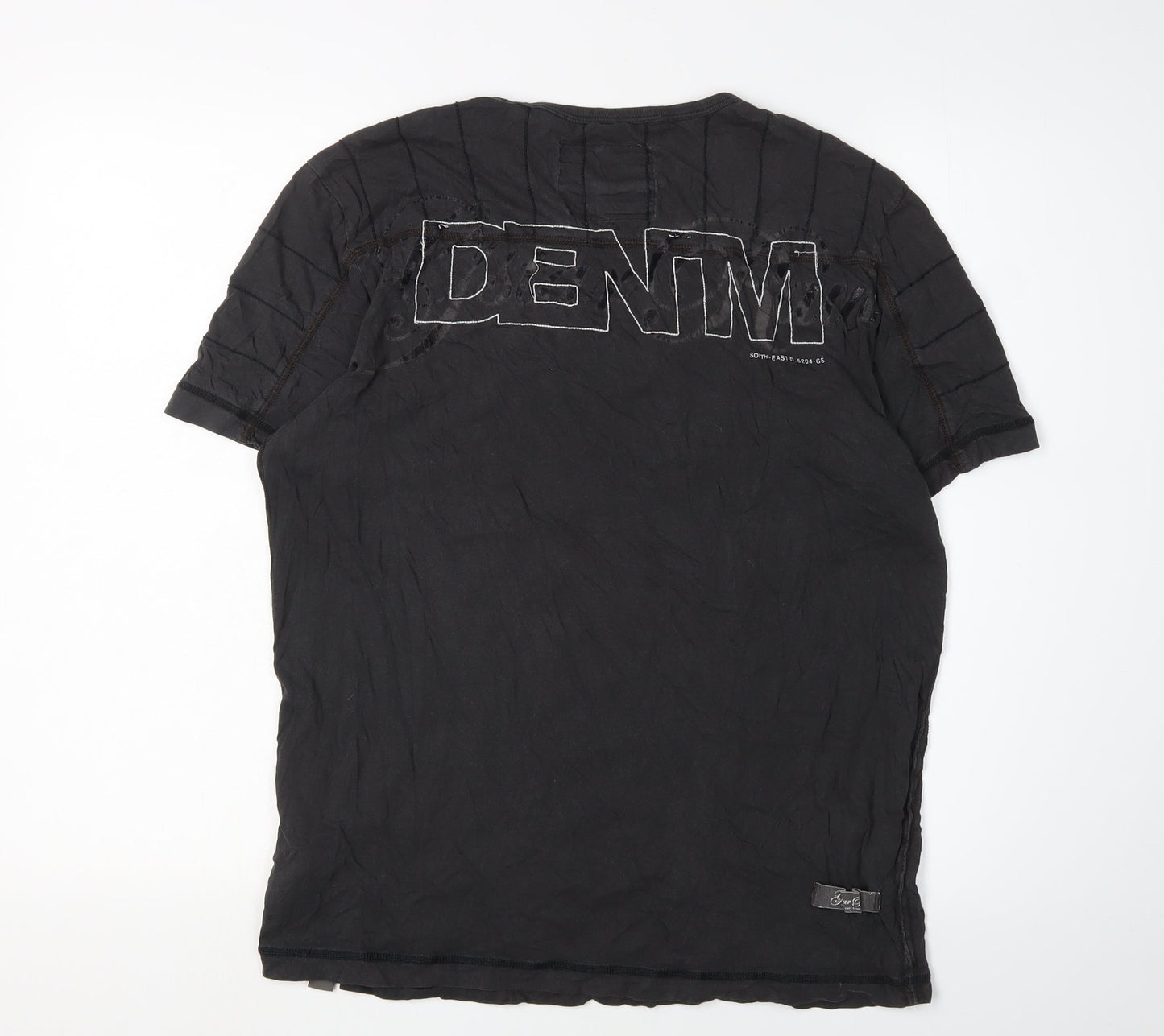 G-Star Men's Black Cotton Crew Neck T-Shirt L
