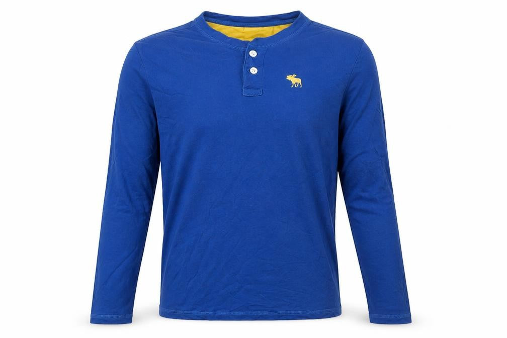Abercrombie & Fitch Boys Blue XL Henley Long Sleeve Pullover Top