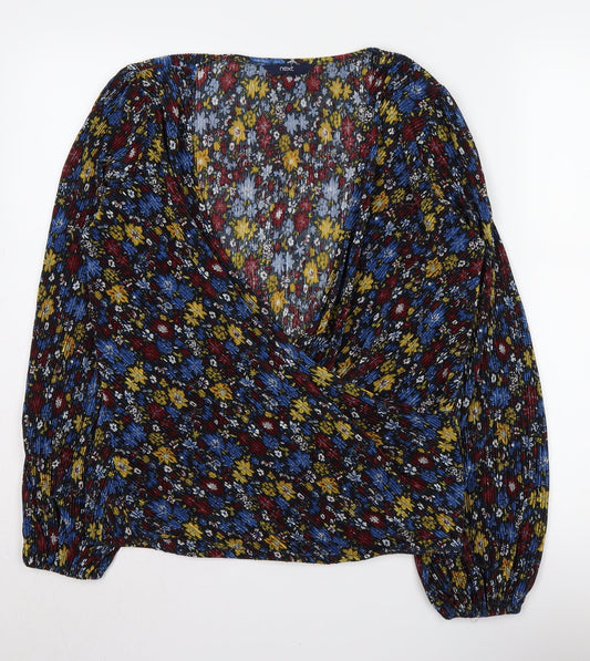 Next Women's Multicoloured Floral Wrap Blouse Size 12