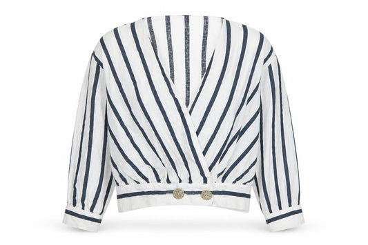 Zara Women's White Striped Wrap Blouse, UK S, Casual