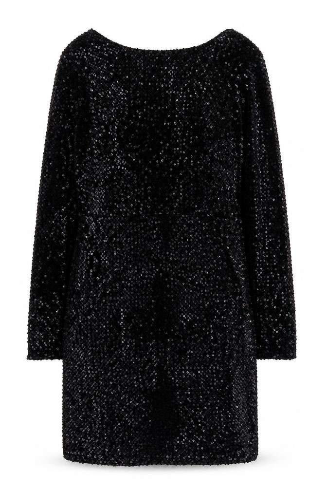 Mango Women's Black Sequin Bodycon Dress Size 12