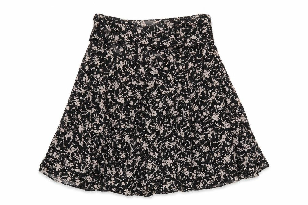 GAP Women's Black Floral A-Line Skirt Size 8