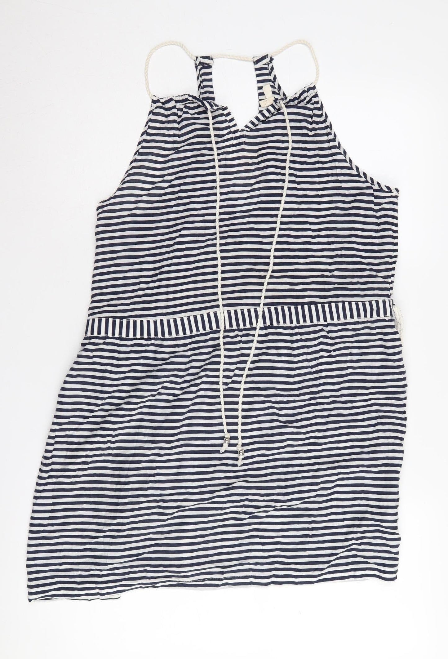 Next Women's Striped Sleeveless Halter Dress Size 10
