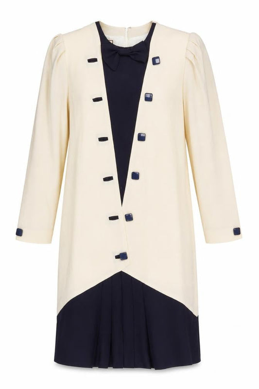Mansfield Women's Ivory Black Shift Dress UK 14, Classic Look