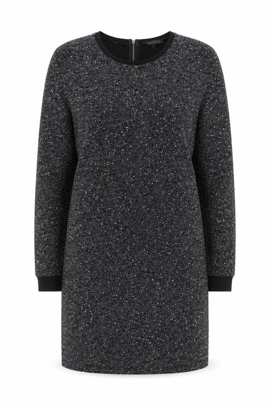 Topshop Women Black Dress UK 12 Long Sleeve Elegant