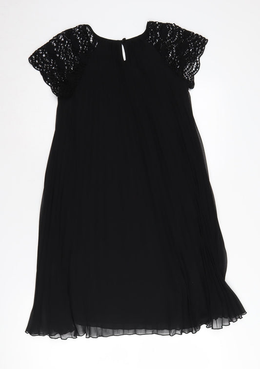 Zara Women's Black XS Crochet Cap Sleeve Dress