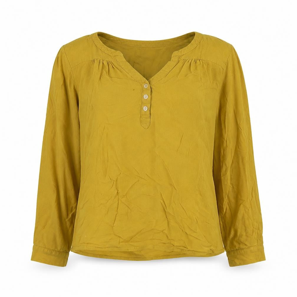 Thought Women's Yellow Cotton Blouse Size 10