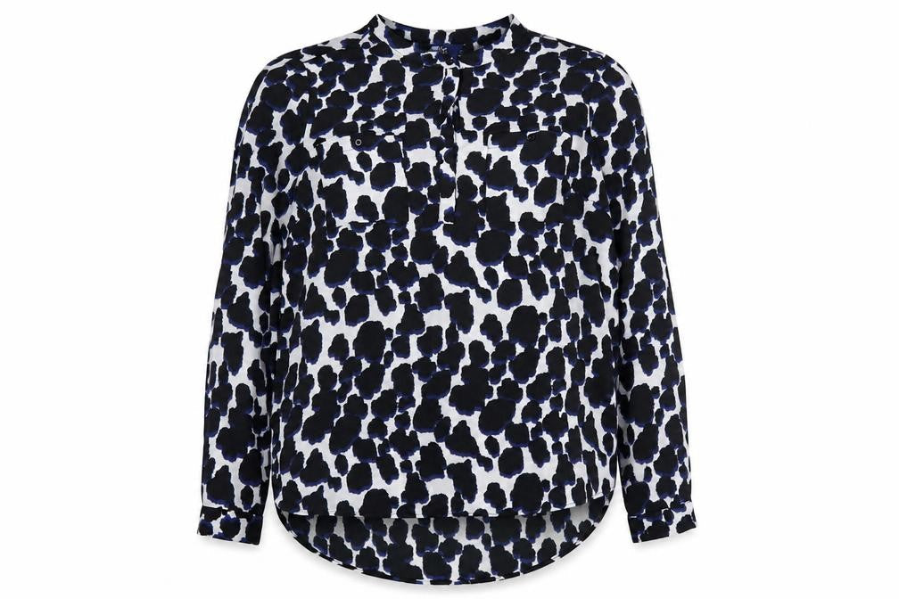 Next Women's Black Animal Print Long Sleeve Blouse