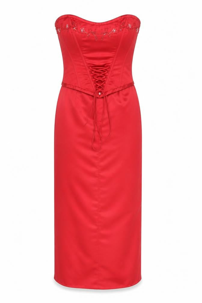 Hilary Morgan Women's Red Midi Skirt Set, Size 12