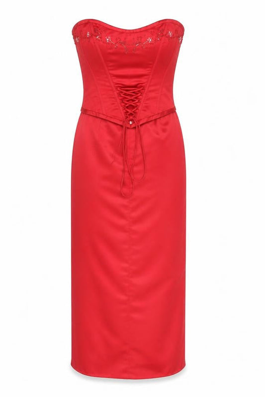 Hilary Morgan Women's Red Midi Skirt Set, Size 12