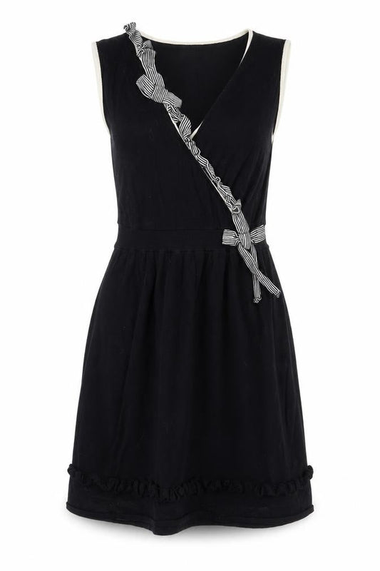 Lowie Women's Black A-Line Cotton Dress S