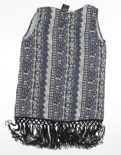 Cameo Rose Women's Blue Kimono Viscose Fringe