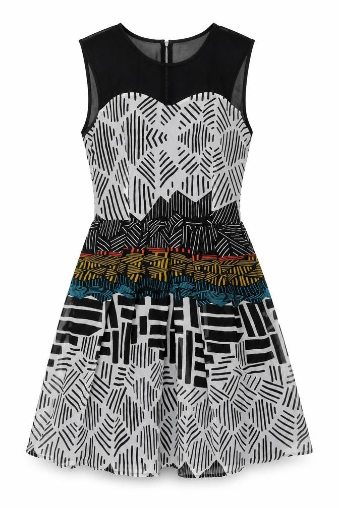 Marks & Spencer Women's Multicoloured Fit & Flare Dress Size 10
