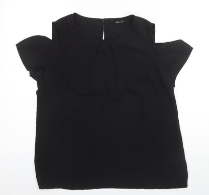 Oasis Women's Black Cold Shoulder Blouse UK 14