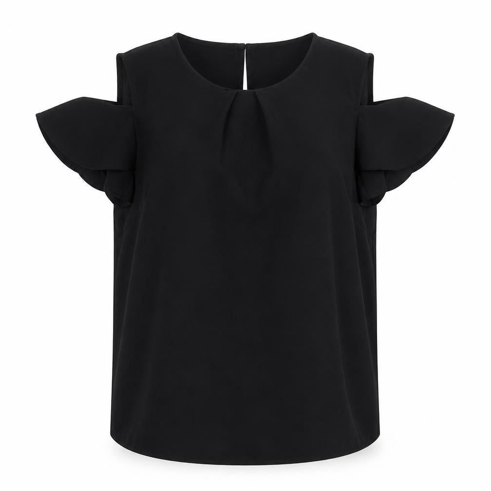 Oasis Women's Black Cold Shoulder Blouse UK 14