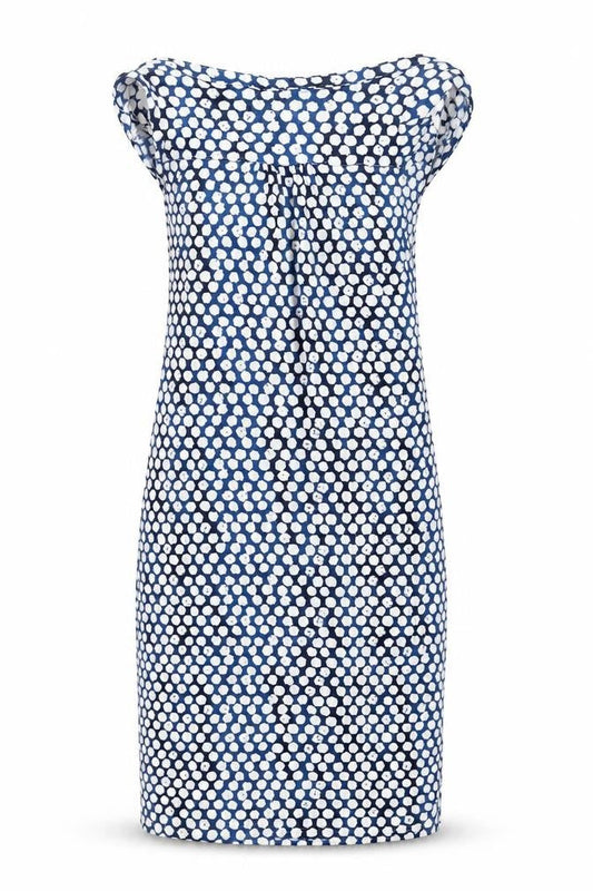 H&M Women's Blue Polka Dot Round Neck Dress XS