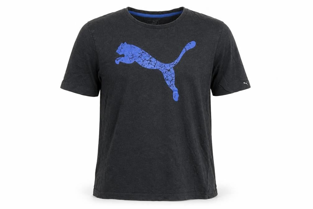 Puma Men's Black Graphic Logo T-Shirt - Size S